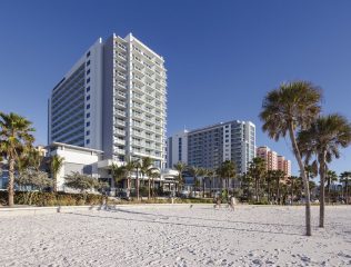 A view of the building from the beach